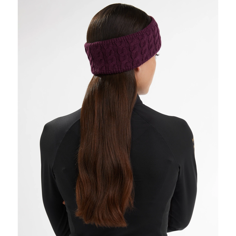 Holland Cooper Luxe Cable Knit Headband - Mulberry-1